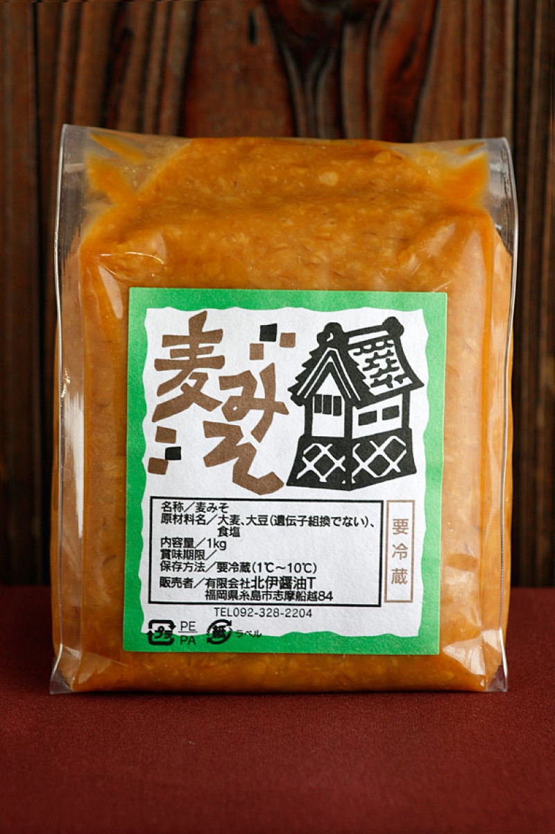 北伊醤油 無添加手作り味噌 麦みそ 1kg